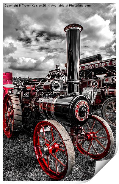 Foster Traction Engine Print by Trevor Kersley RIP