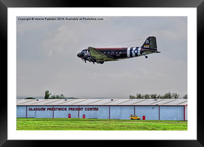 C-47 Troop Carrier Framed Mounted Print by Valerie Paterson