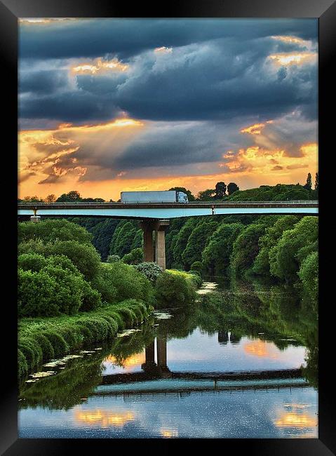 River Don Sunset Framed Print by John Biggadike