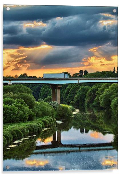 River Don Sunset Acrylic by John Biggadike
