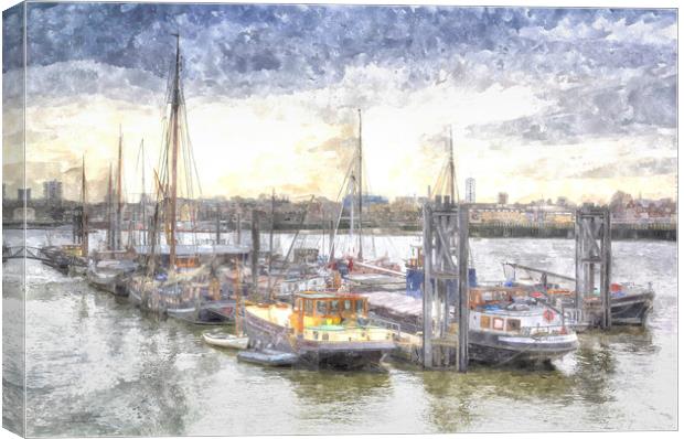 River Thames Boat Community Canvas Print by David Pyatt