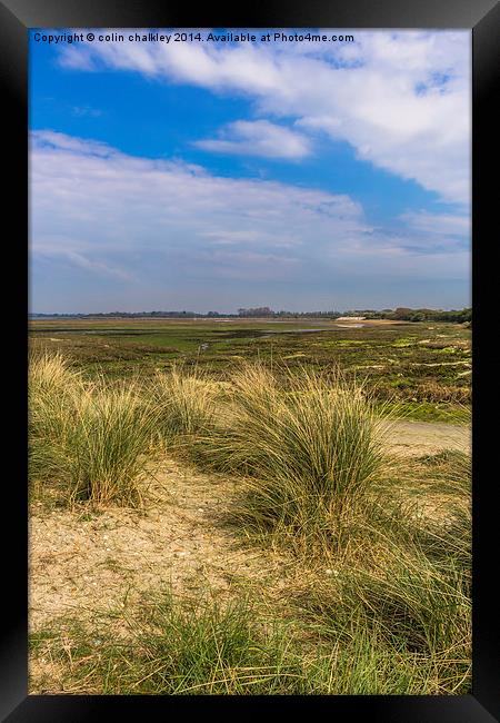 A view across the salt marsh Framed Print by colin chalkley