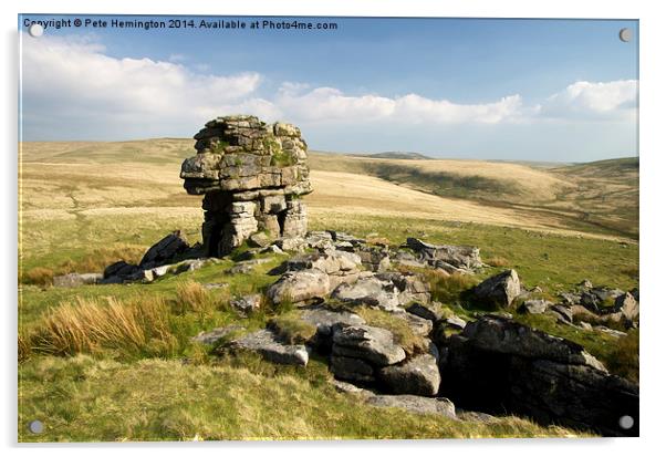 Lints Tor on Dartmoor Acrylic by Pete Hemington