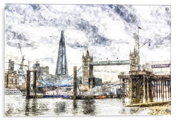 The River Thames Art Acrylic by David Pyatt