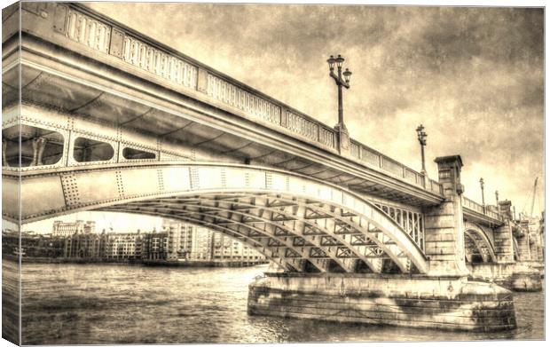 Southwark Bridge London Canvas Print by David Pyatt