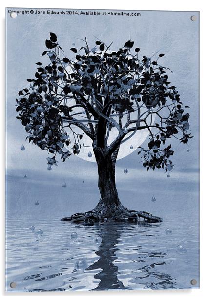 The Tree that Wept a Lake of Tears Acrylic by John Edwards