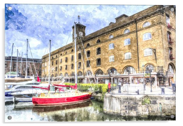 St Katherines Dock London Acrylic by David Pyatt