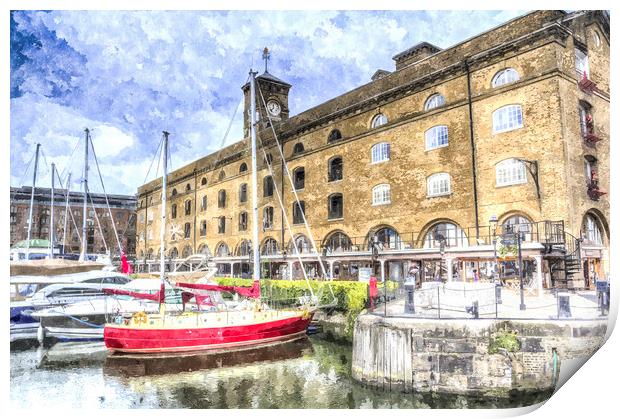 St Katherines Dock London Print by David Pyatt