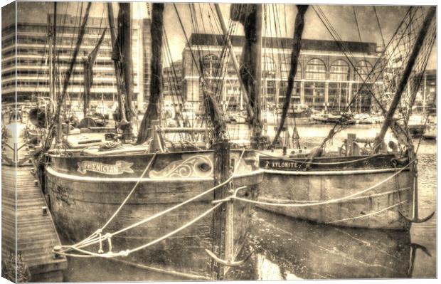 River Thames Sailing Barges Canvas Print by David Pyatt