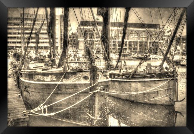 River Thames Sailing Barges Framed Print by David Pyatt