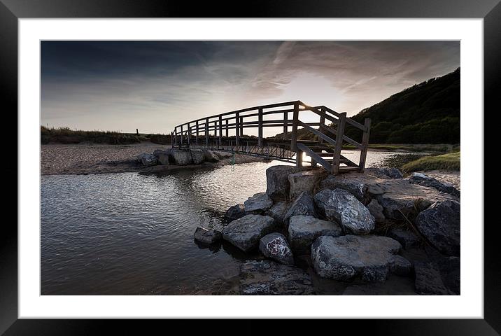 Oxwich footbridge Framed Mounted Print by Leighton Collins