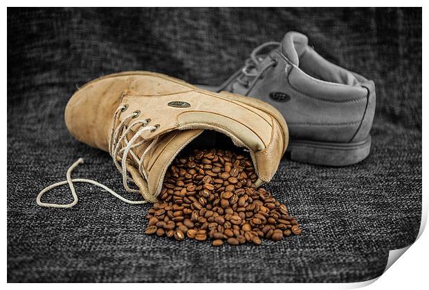 Coffee Shoe Print by David Pacey