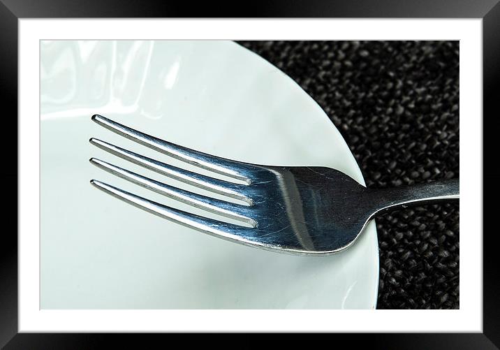 Fork on a plate Framed Mounted Print by David Pacey