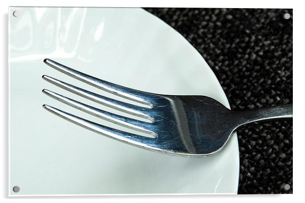 Fork on a plate Acrylic by David Pacey