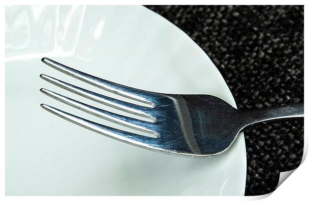 Fork on a plate Print by David Pacey