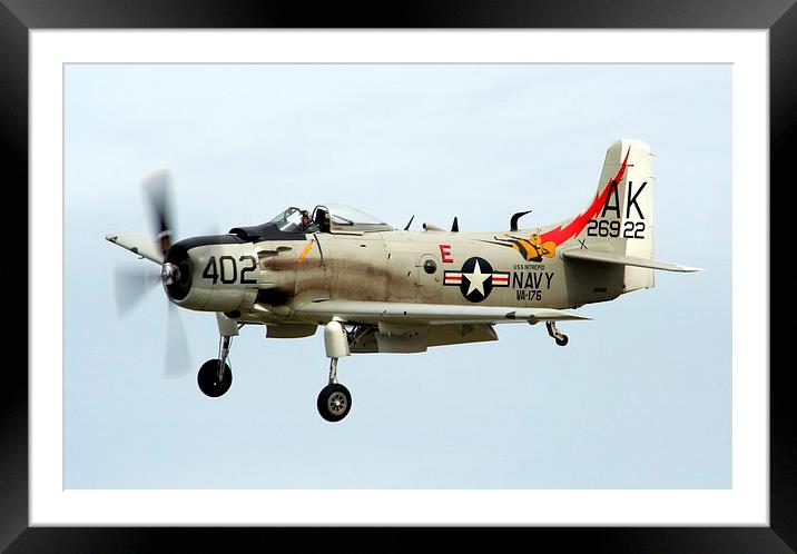 Douglas Skyraider Framed Mounted Print by Peter Struthers
