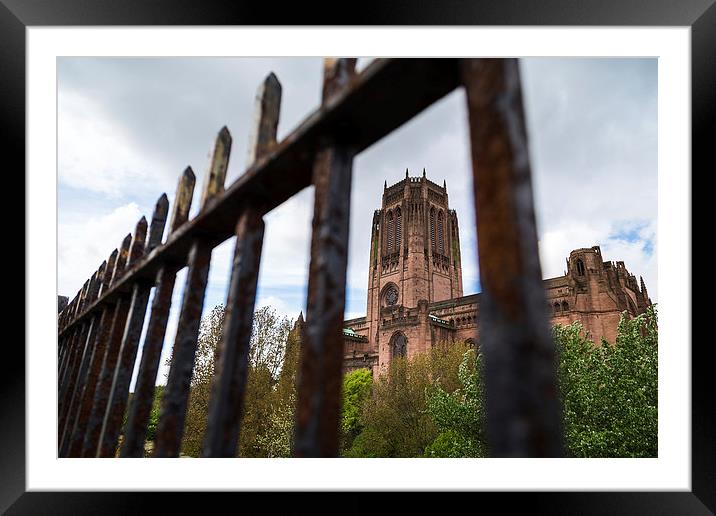 Anglican cathedral behind railings Framed Mounted Print by Jason Wells