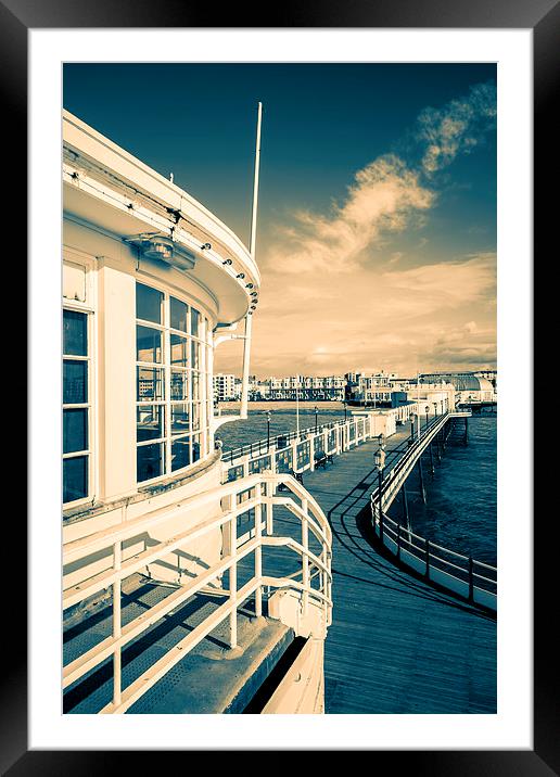 Pier back to the beach Framed Mounted Print by Malcolm McHugh
