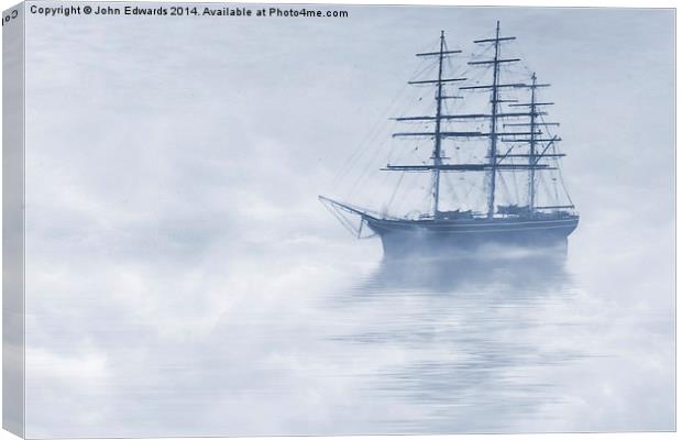 Morning Mists Cyanotype Canvas Print by John Edwards
