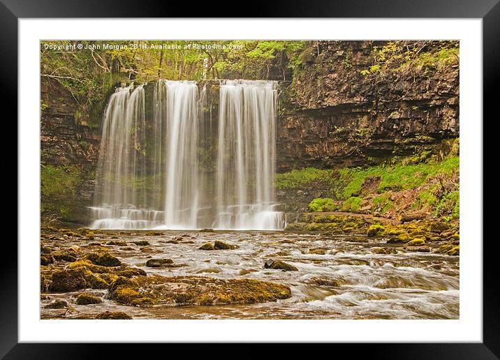 Waterfall Country, Wales. Framed Mounted Print by John Morgan