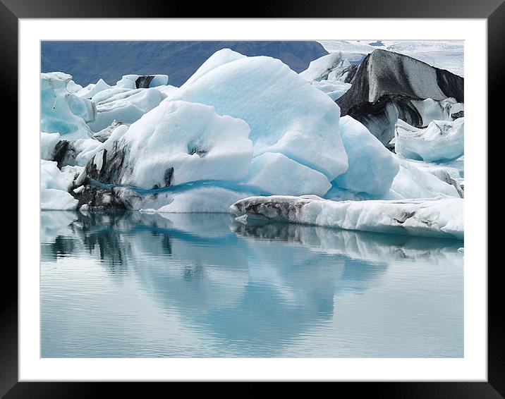 glacial ice lake Framed Mounted Print by ian morris