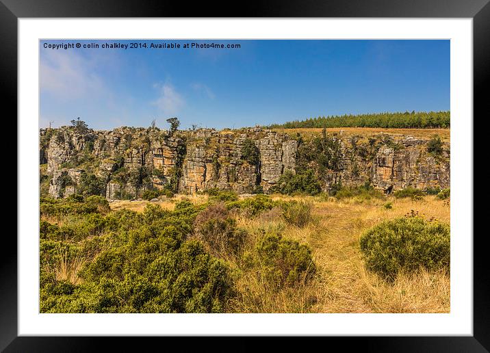 Pinnacle Landscape - South Africa Framed Mounted Print by colin chalkley
