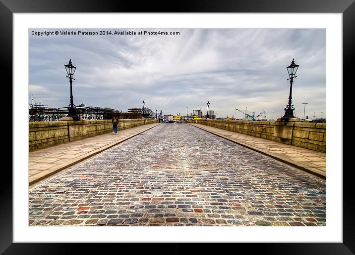 Victoria Cobbled Bridge Framed Mounted Print by Valerie Paterson