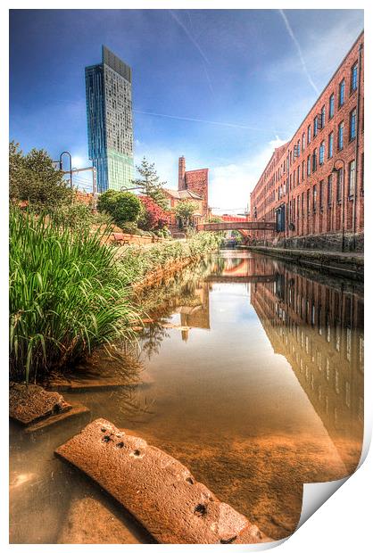 Rochdale Canal & Beetham Tower Print by David Bretnall