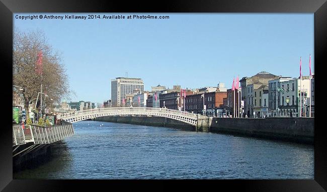 MILLENNIUM BRIDGE DUBLIN Framed Print by Anthony Kellaway