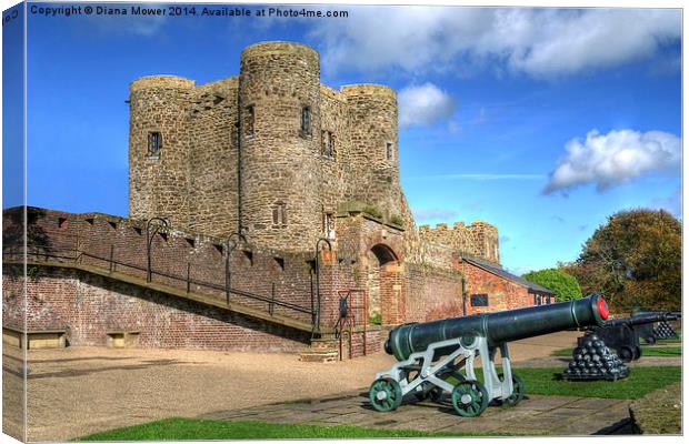 Rye Castle Canvas Print by Diana Mower