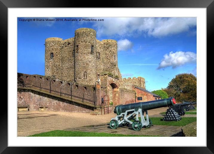 Rye Castle Framed Mounted Print by Diana Mower