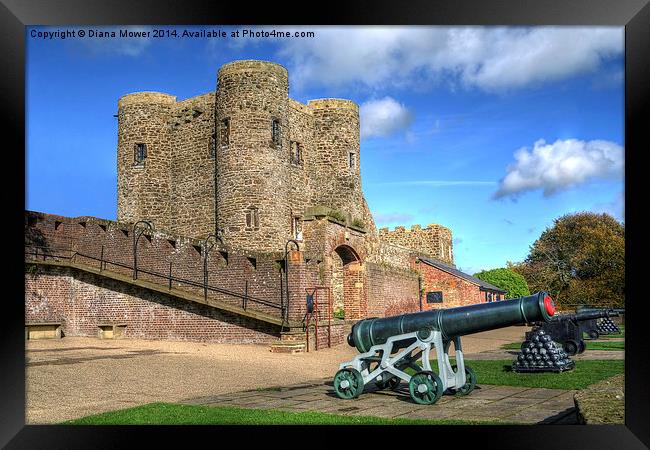 Rye Castle Framed Print by Diana Mower