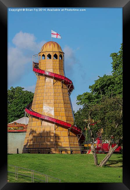 Helter skelter fair ground ride Framed Print by Brian Fry