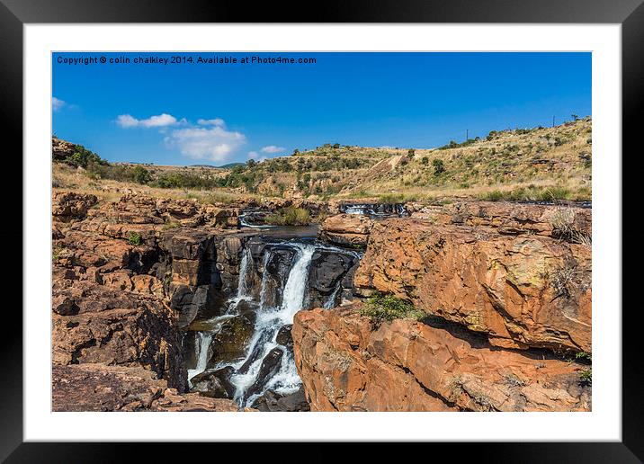 Upper Blyde Rver Canyon Waterfalls Framed Mounted Print by colin chalkley