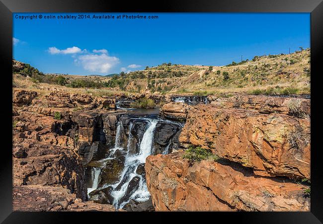 Upper Blyde Rver Canyon Waterfalls Framed Print by colin chalkley