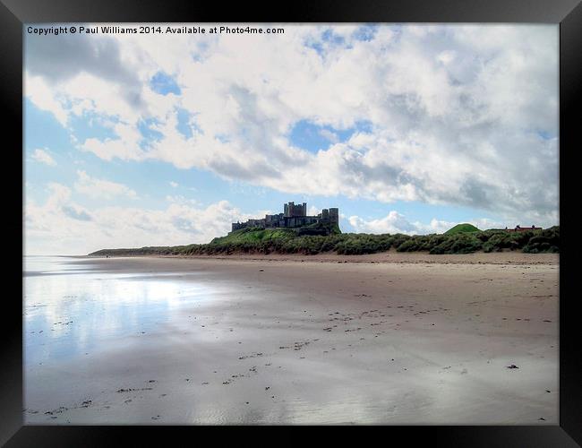 Bamburgh Castle and Beach Framed Print by Paul Williams