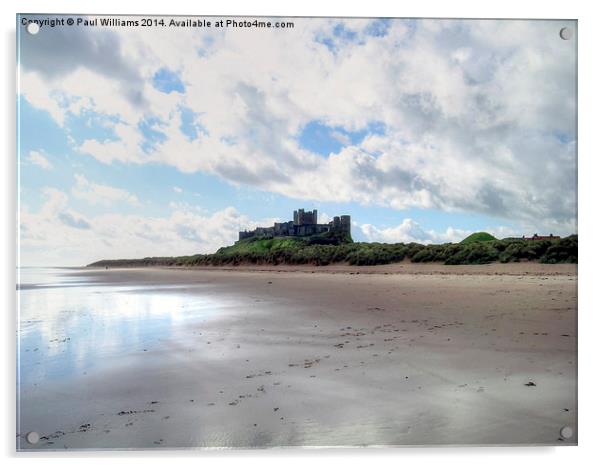 Bamburgh Castle and Beach Acrylic by Paul Williams