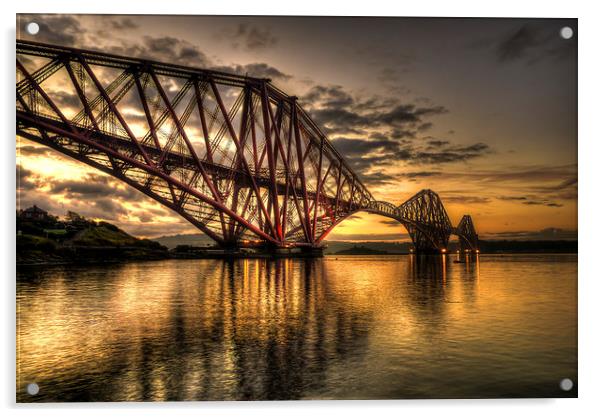 Sunrise over the bridge Acrylic by jim scotland fine art