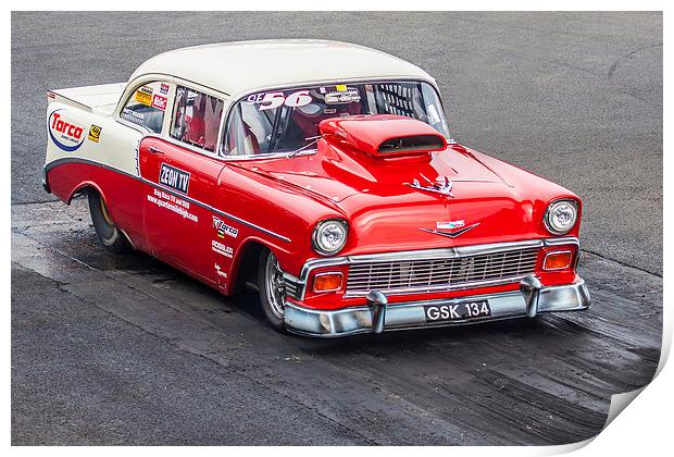 Chevrolet Bel Air Drag Racer Print by Oxon Images
