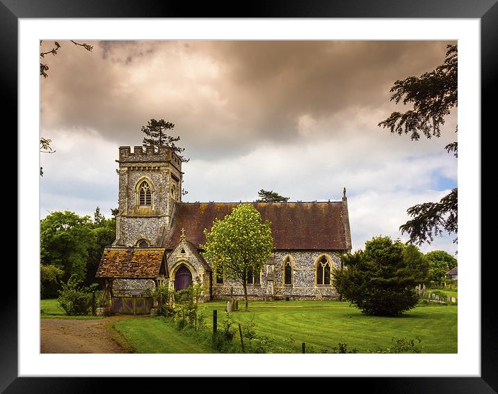 St Barnabas, Faccombe, Berkshire, England, U Framed Mounted Print by Mark Llewellyn