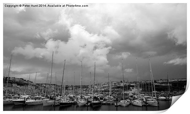 Storm Clouds Over Brixham Print by Peter F Hunt