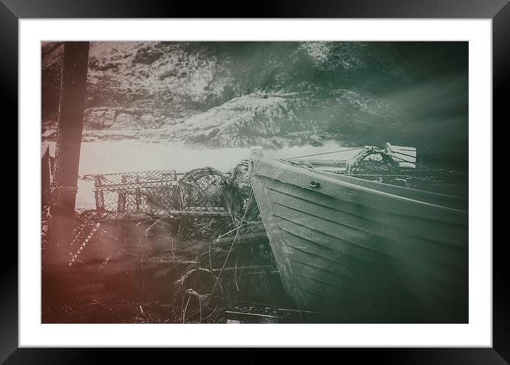Lobster Pots at Cove Framed Mounted Print by Vicky Mitchell