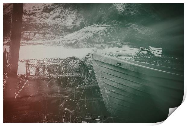 Lobster Pots at Cove Print by Vicky Mitchell