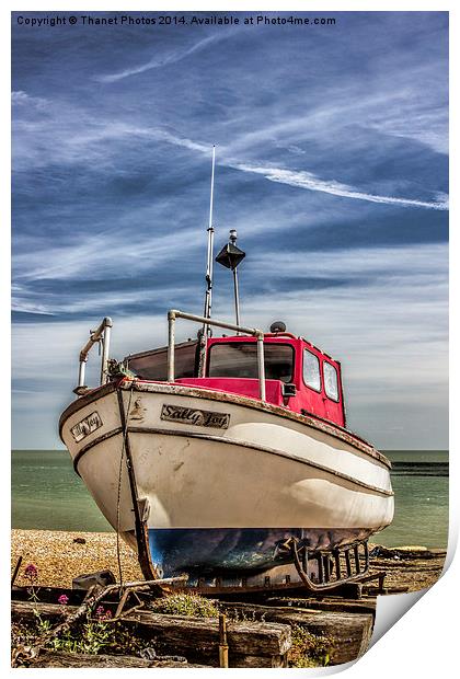 Boat on the beach Print by Thanet Photos