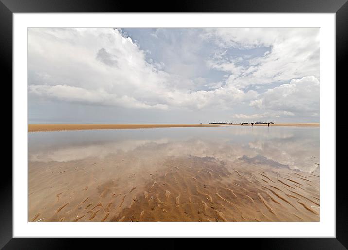 Wells Beach Reflections Framed Mounted Print by Paul Macro
