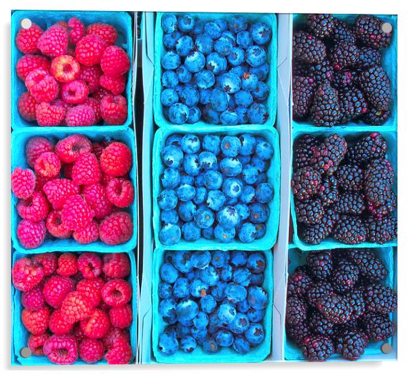 Farm Fresh Berries Acrylic by Ram Vasudev
