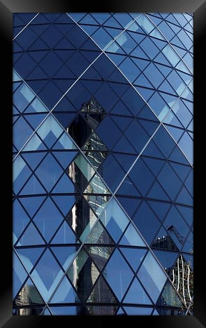 London Gherkin Abstract Framed Print by Maggie Railton