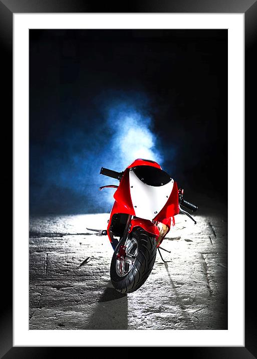 Red Mini Moto Framed Mounted Print by Dan Fisher