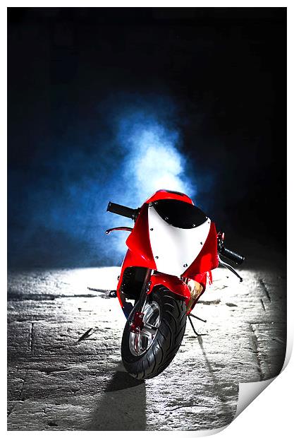 Red Mini Moto Print by Dan Fisher
