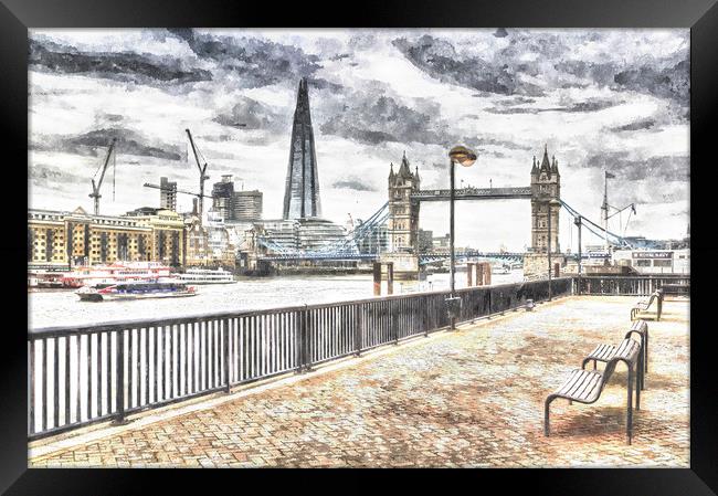 River Thames View Framed Print by David Pyatt